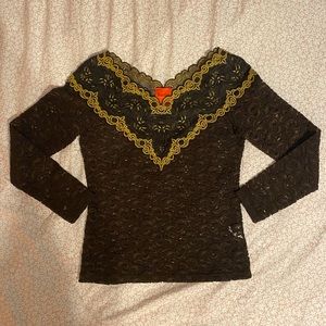 Vintage Christian Lacroix Bazar Lace Shirt